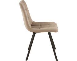 J-Line stoel Morgan - textiel/metaal - beige - 2 stuks