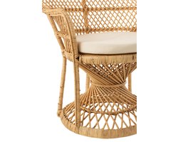 J-Line stoel Pauw met kussen - jute - naturel