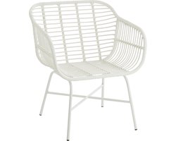 J-Line stoel Rachelle - metaal - wit - 2 stuks