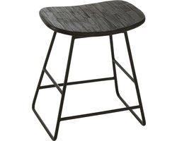 J-Line stoel Rechthoekig - gerecycleerd hout - zwart - small