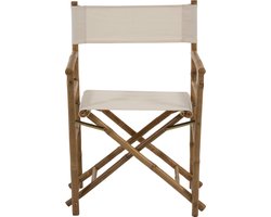 J-Line stoel Regisseur Plooibaar - bambo/textiel - naturel/wit - 2 stuks