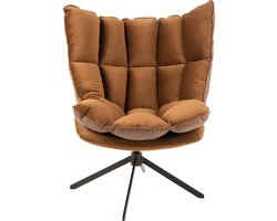 J-Line stoel Relax Kussen Op Frame - textiel/metaal - bruin