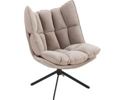 J-Line stoel Relax Kussen Op Frame - textiel/metaal - lichtgrijs