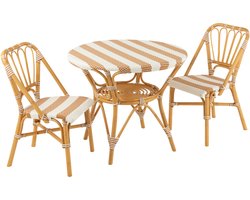 J-Line Stoel Rotan Beige/Wit