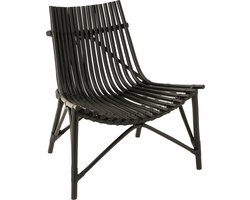 J-line - Stoel Rotan Zwart - 77x80x84cm