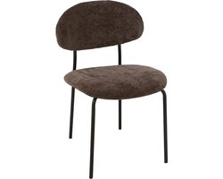 J-Line stoel - textiel/metaal - donkerbruin