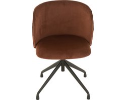 J-Line stoel Turn/Up/Down - fluweel - donkerbruin