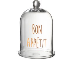 J-Line stolp 'Bon Appetit' Rond - glas - transparant/koper