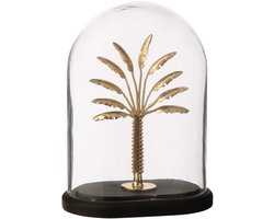 J-Line stolp Palmboom - glas - zwart/goud - small
