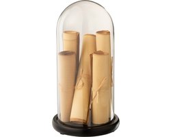 J-line - Stolp Papier Perkament Bruin Glas Large - 16x16x32cm
