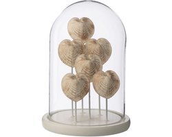 J-Line stolp Schelp - glas - wit/beige - small