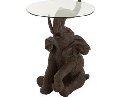 J-Line tafel Olifant - polyresin/glas - donkerbruin