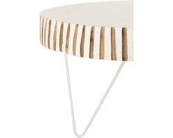 J-Line tafel Ying - hout/metaal - wit - set van 2