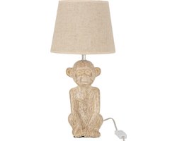 J-Line tafellamp Aap - cement/textiel - beige