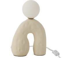 J-Line tafellamp Boog - glas/keramiek - beige