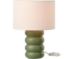 J-Line tafellamp Eva - keramiek/linnen - groen