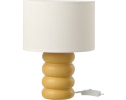 J-Line tafellamp Eva - keramiek/linnen - okergeel