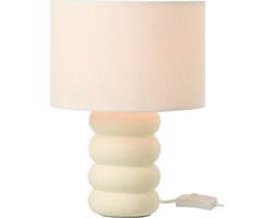 J-Line tafellamp Eva - keramiek/linnen - wit