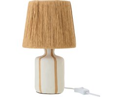 J-Line tafellamp Gestreept - keramiek - naturel/wit - small