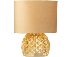 J-Line tafellamp - glas - goud - LED lichtjes