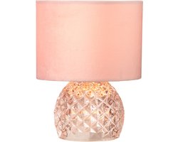 J-Line tafellamp - glas - lichtroze - LED lichtjes