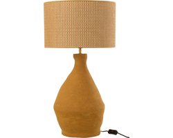 J-Line tafellamp Indus - papier mache - geel