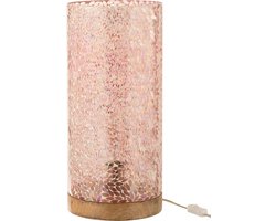 J-Line tafellamp Mozaiek - glas - roze - large