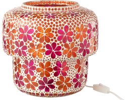 J-Line tafellamp Mozaïek - glas - roze/oranje - medium