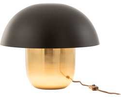 J-Line tafellamp Paddenstoel - ijzer - zwart/goud - small