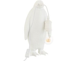 J-Line tafellamp Pinguïn - polyresin - wit - small