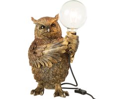 J-Line tafellamp Uil - polyresin - bruin