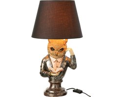 J-Line tafellamp Uil - polyresin - bruin/goud