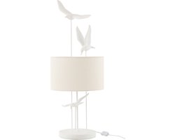 J-Line tafellamp Vogels - polyresin - wit/beige