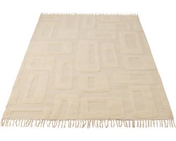 J-Line tapijt Abstract Lijnen - wol - ecru