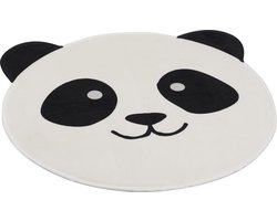 J-Line Tapijt Pandakopje, kinderkamer - zwart/wit, Lengte 70 cm,  Hoogte 67 cm
