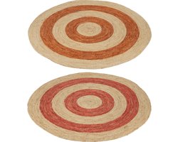 J-Line tapijt Rond Cirkels - maïs - oranje/rood - large - 2 stuks
