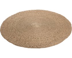J-Line tapijt Rond Gevlochten - zeegras - naturel