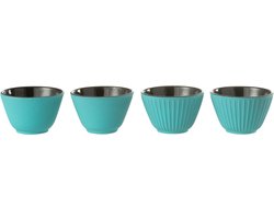 J-Line theemok - metaal - lichtblauw - 2 dozen van 2 stuks