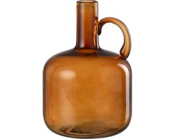 J-Line vaas 1 handvat - glas - bruin