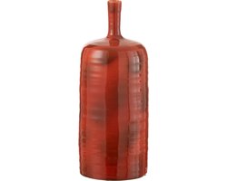 J-Line vaas Akane Fles - keramiek - rood - large
