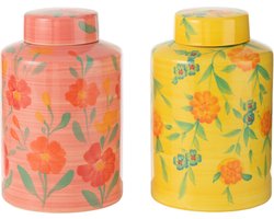 J-Line vaas Bloem Allegria - keramiek - mix - 2 stuks