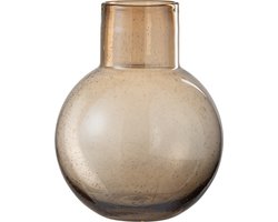 J-Line vaas Bol Met Hals - glas - amber - large - 29 cm hoog