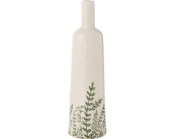 J-Line vaas Ferny Fles - steen - groen/wit - small - 40 cm hoog