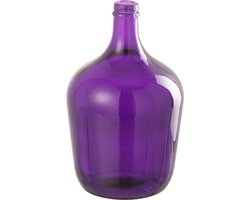 J-Line vaas Fles - glas - paars - 30 cm hoog