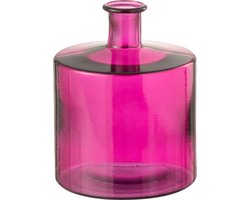 J-Line vaas Fles - glas - roze - small - Ø 21 cm