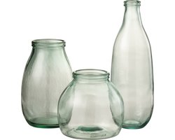 J-Line vaas Fles - glas - transparant - 41 cm hoog