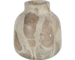 J-Line vaas Fles Marmer - steen - beige - small - Ø 10 cm