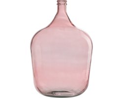 J-Line vaas Fles Terra - glas - roze - large - 55 cm hoog