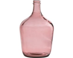 J-Line vaas Fles Terra - glas - roze - small - Ø 18 cm