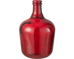 J-Line vaas Karaf - glas - rood - medium - Ø 26 cm